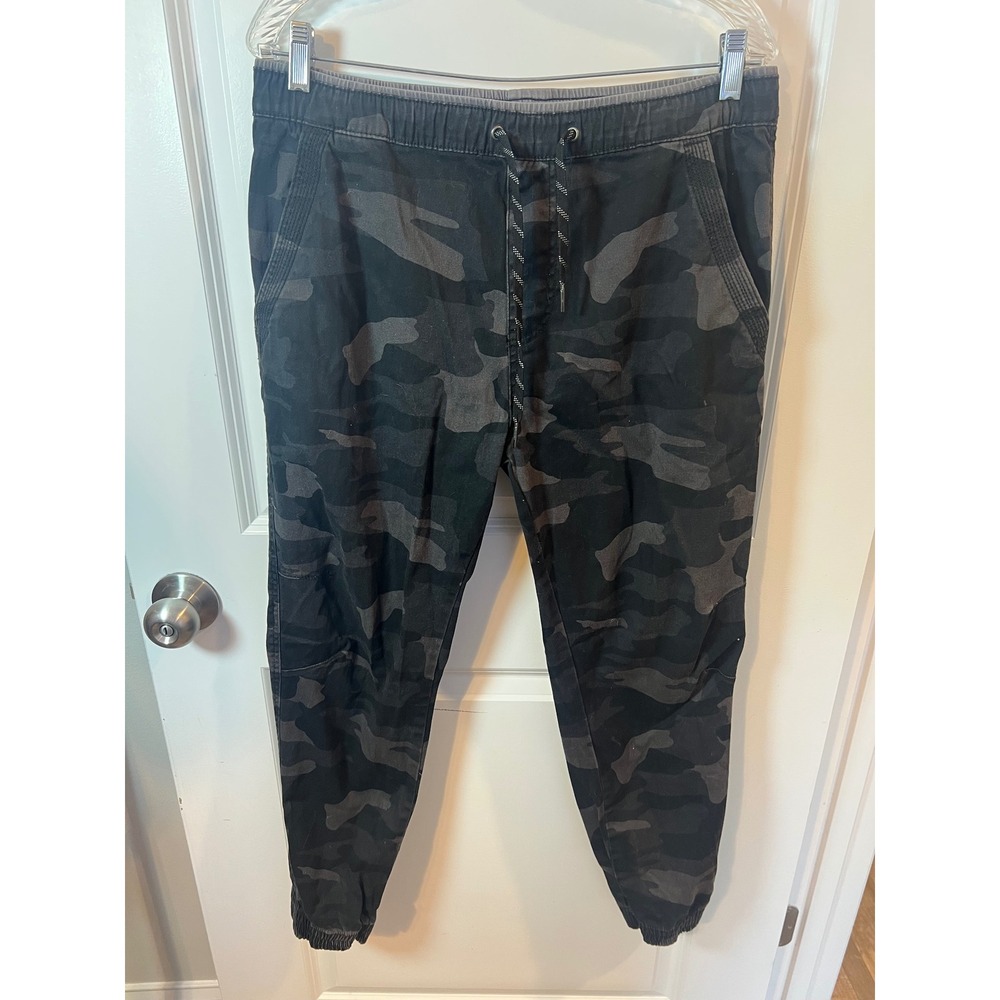 Plugg Mens Jogger Pants Camouflage Black Size M